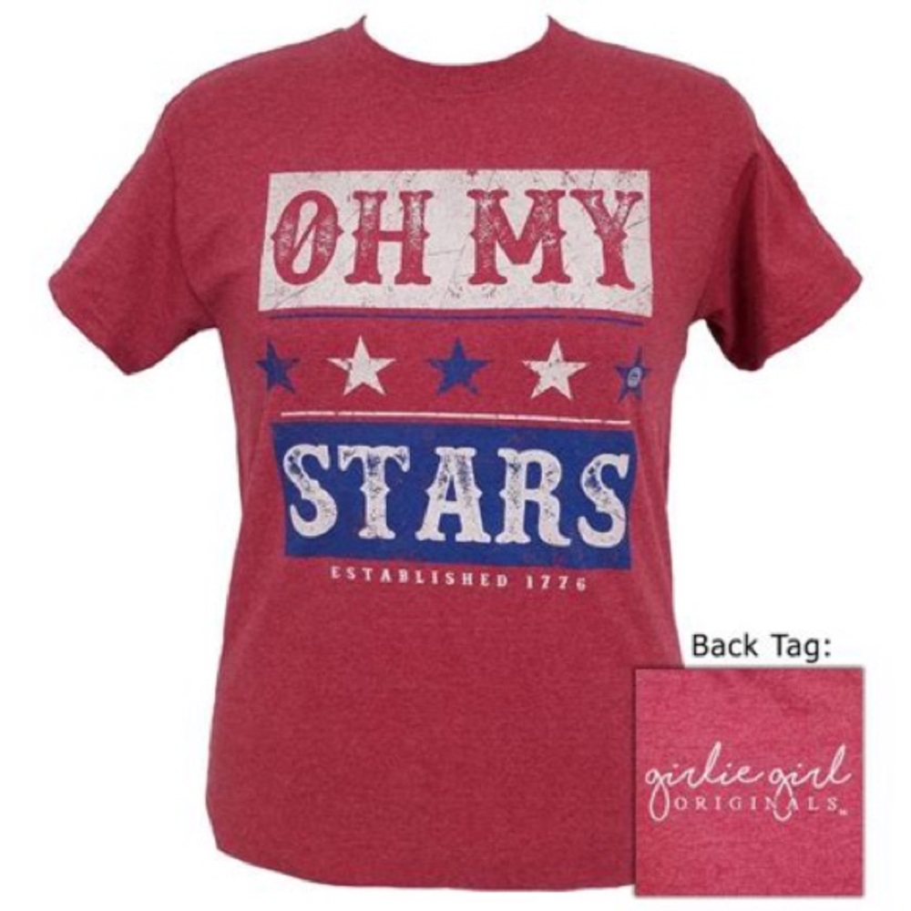 OH MY STARS Heather Cardinal T-Shirt - Girlie Girl Original